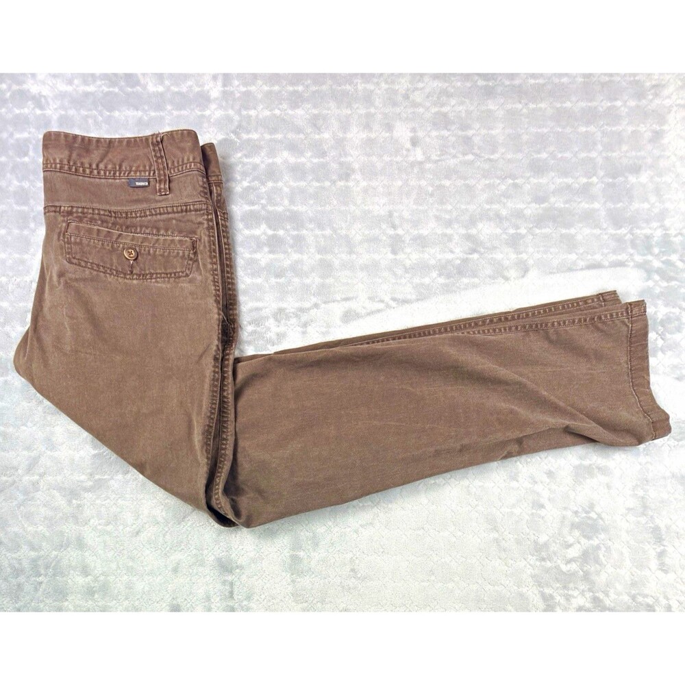 Toad&Co Men's Brown Lean Fit Twill Pants Stretch Flat Front 32W
